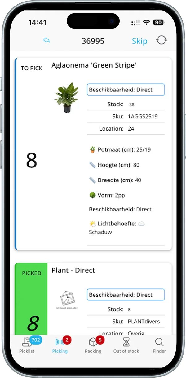 Your product data, right in the app