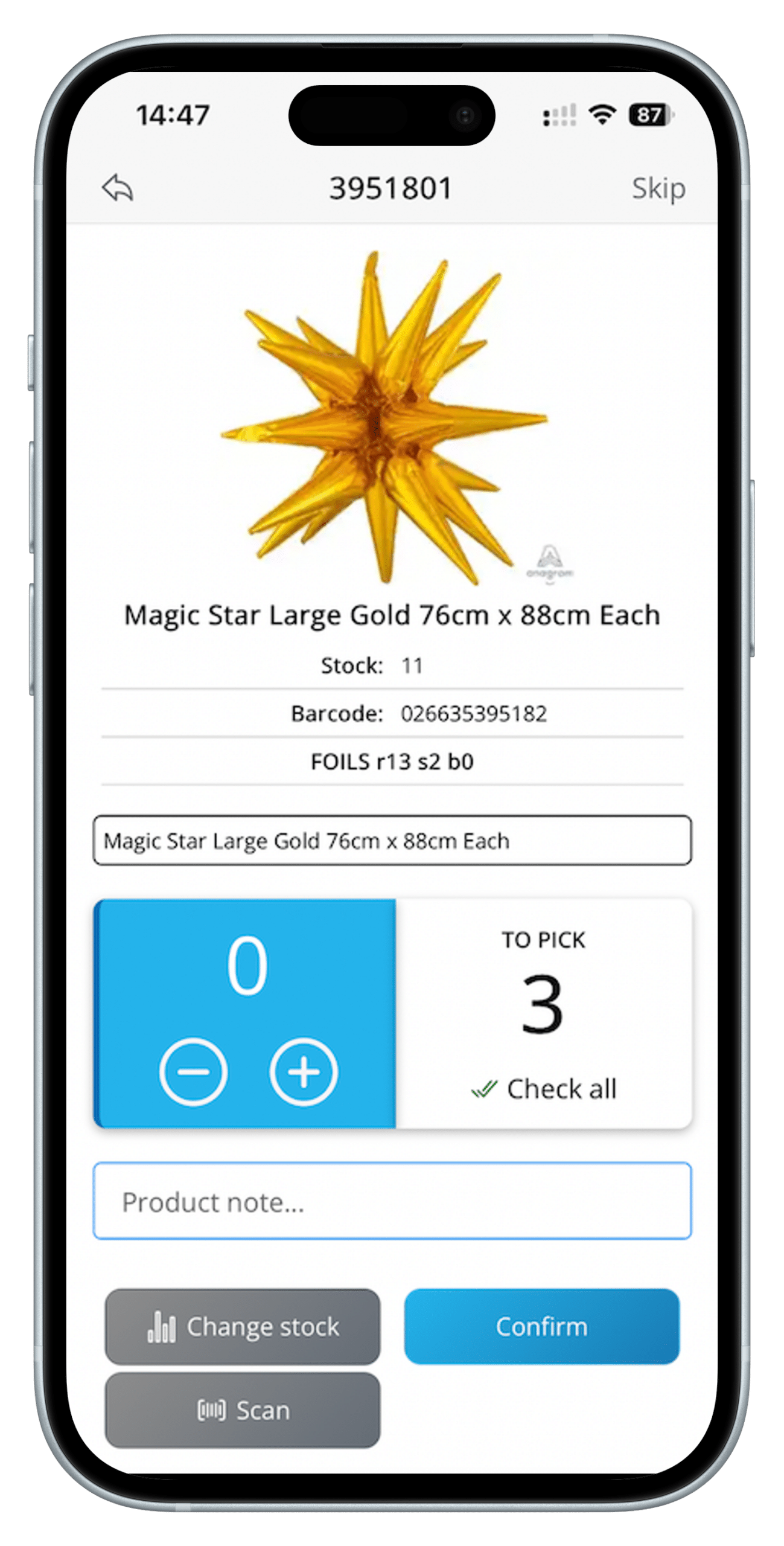Orderpicking App mobile picking workflow